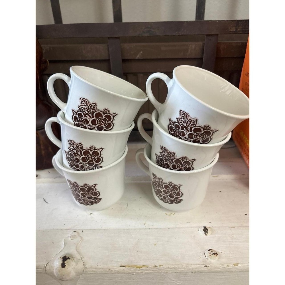 Corelle coffee mugs set of 6 mid century